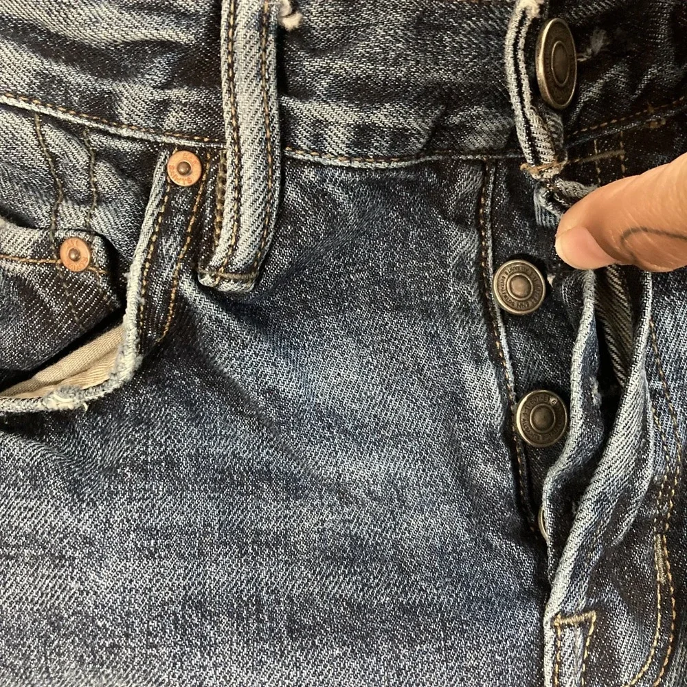 AllSaints Jeans Mens 30 Iggy Fit Blue Medium Wash Button Fly EUC